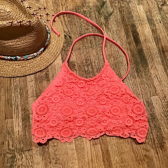 Xhilaration Other - NWT Coral crochet bikini top